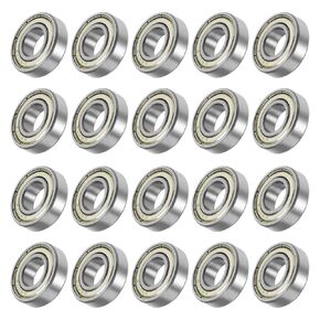 METALLIXITY Deep Groove Ball Bearings (686ZZ, 6mm x 13mm x 5mm) 20Pcs, Carbon Steel Double Shielded Industrial Bearings - for Industrial Micro Motor
