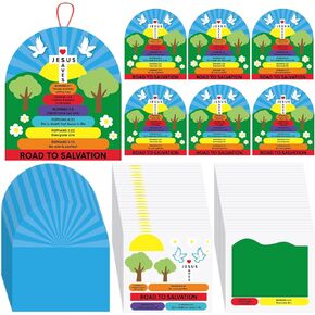 Motipuns 24 يضع طريق Romans Road to Salvation Sign Sign Sign School Mangerts For Kids DIY HOPE DENTORING MISTER FOR STANDY STANDY SCHOOL SCHINDANCH BIBLE CASTON CHUSTURN CHURCH Project