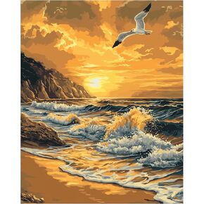 Arnlrdya Dolphin Paint بواسطة مجموعات الأرقام للبالغين ، طلاء Sea Starry Sky Night بالأرقام ، وحيوانات المحيط اللطيفة DIY Acrylic Painting على قماش للديكور المنزلي (16 × 20 بوصة ، بدون إطار)