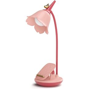 MAGICKK LED Desk Lamp Clip on Lamp Cordless Table Light Adjustable Gooseneck Dimmable Touch Rechargeable Battery Eye-Caring Night Light for Kids,Mini Cute Lamp for College Dorm Bedroom Reading (Pink)
