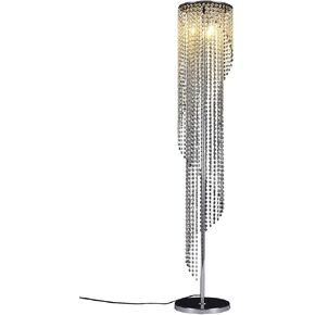 Silver Crystal Floor Lamp S Shape Chrome Finish