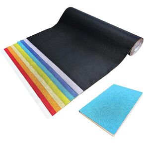 9Pcs 55.9 * 16 Inches Large - Area Bookbinding Cloth for Book Cover, Fabric Surface with Paper Backing for Album Scrapbook DIY Crafts (9 Colors)