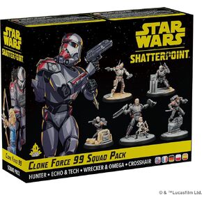 Star Wars Shatterpoint Clone Force 99 Squad Pack - Game Miniatures Tabletop ، لعبة استراتيجية للأطفال والكبار ، تتراوح أعمارهم بين 14+ ، لاعبين ، 90 دقيقة من اللعب ، مصنوعة من ألعاب Atomic Mass