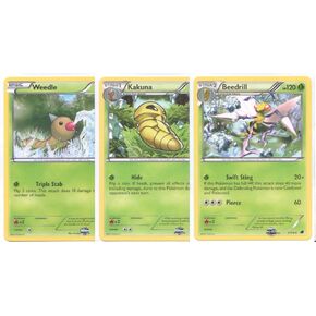 Pokemon Beedrill, Kakuna and Weedle - Rare Card Evolution Set (Plasma Freeze #1, #2 and #3)
