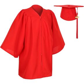 Matte Preschool and Kindergarten Graduation Cap Gown Set with Year Charm Tassel