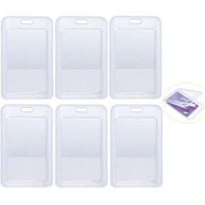 6 حزمة معرف حزمة حاملين 2 Side Clear Clear Hard Cover Case Protecor