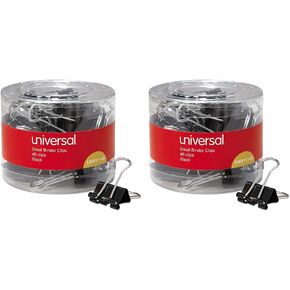 Universal 11140 مقاطع الموثق الصغيرة ، سعة 3/8 بوصة ، عرض 3/4 بوصة ، أسود ، 40/حزمة (حزمة 2)
