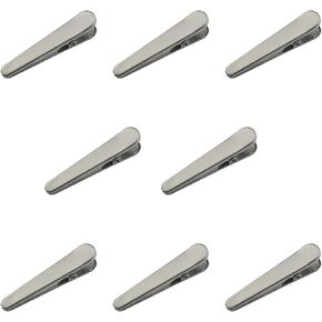 8pcs الفولاذ المقاوم للصدأ الفولاذ الفوقي على غرار كيس الطعام مقاطع ختم صغيرة الحجم 3.2 بوصة وجبة خفيفة الخبز مقاطع الحليب مسحوق القهوة مقاطع تمساح قوية لثبات ورق المكتب والملابس