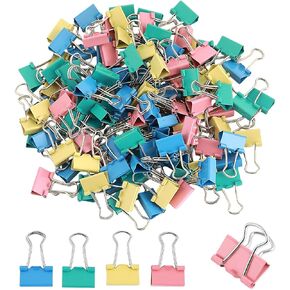120 PCS Mini Binder Clips ، مقاطع الموثق الصغيرة متعددة الأغراض 15 مم ولوازم مكتبية مصغرة لطيفة لأعمال المكاتب المدرسية المنزلية (متعددة الألوان)