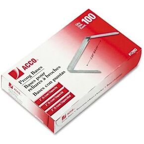 Acco 12993 Prong Paper File Hardeners ، قاعدة بوصة ، فولاذ ، 100/صندوق
