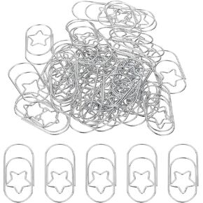 PATIKIL 2X1 بوصة مقطع ورق كبير ، 50 PCS Metal Star Paper Clip واسعة مكافحة الصدأ القوية القوية المتينة لاستلوازات المكاتب منظمة الإشارات مرجعية الموثق ، النغمة الذهبية
