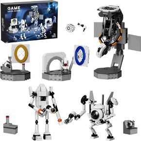 مجموعة لبنة البوابة ، لعبة Glados Science Figure Awesome Toy ، Atlas و P-Body Testing Supervisor Robot Construction PlaySet لعشاق الأطفال (705 جهاز كمبيوتر)