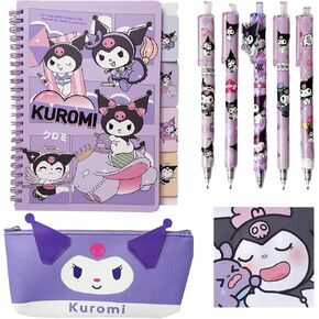 مجموعة قرطاسية Rondlaho Kawaii Kumi ، بما في ذلك دفتر الملاحظات و 5 PCS Gel Pen & Sticky Notes ، Planner Penpouch Case with Black Ink Ball Pen