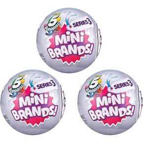 Zuru 5 Surpress Mini Brands Mystery Capsule Series 3 | 3 ألعاب صغيرة عشوائية
