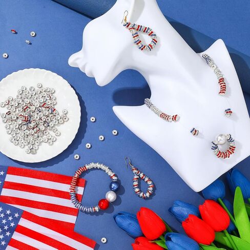 Ferreve 600 Pcs Christmas Spacer Beads for Jewelry Making 8mm Rhinestone Spacer Beads for Beaded Pens Red Green White Crystal Bead Spacers for DIY Holiday Bracelet Necklace Gifts Crafts in Kuwait