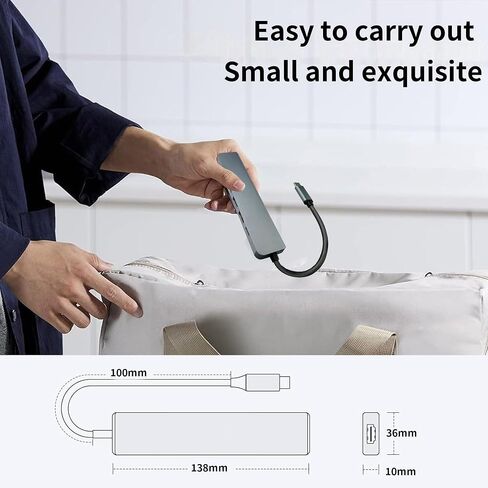 محول USB C إلى HDMI، محول HDMI 3 في 1 إلى USBC رقمي AV متعدد المنافذ، محول USB من النوع C إلى HDMI 4K، USB 3.0، 100 وات PD لجهاز MacBook Pro Air iPad Chromebook XPS Acer HP Dell Surface Samsung in Kuwait