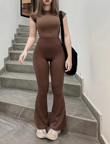 CHANGEZOE Womens Flap Pockets Leggings Scrunch Butt Cross Waist Workout Cargo Leggings in Kuwait