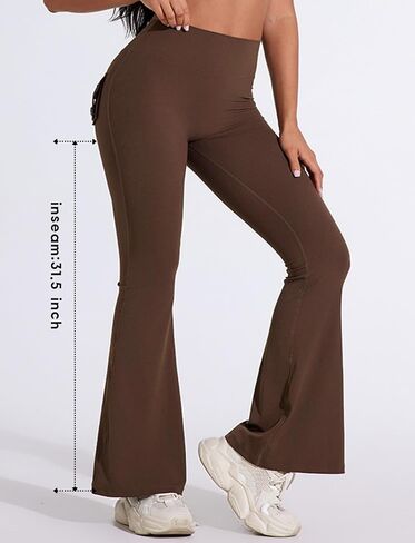CHANGEZOE Womens Flap Pockets Leggings Scrunch Butt Cross Waist Workout Cargo Leggings in Kuwait