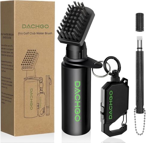 Pro Golf Club Cleaner Brush, Golf Water Brush with Lockable Retractor Clip & Squeeze Bottle for Easy Cleaning, 7.5 Inches - Hold 4 oz of Water, Golf Essentials Accessories for Men and Women in Saudi Arabia