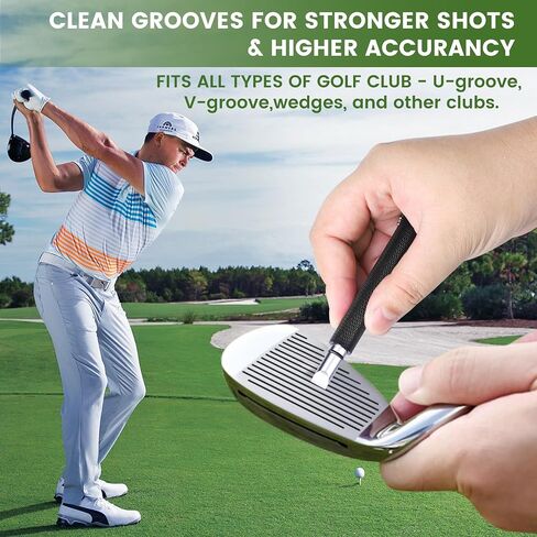 Pro Golf Club Cleaner Brush, Golf Water Brush with Lockable Retractor Clip & Squeeze Bottle for Easy Cleaning, 7.5 Inches - Hold 4 oz of Water, Golf Essentials Accessories for Men and Women in Saudi Arabia