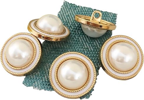 10 PCS Gold Pearl Buttons Plastic Shank for Garment Clothing Accessories Fit Sewing Scrapbooking Garment DIY Decoration in Kuwait