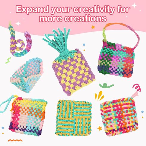 800 pieces Colorful Loom Loops Potholder Muti-colored Weaving Loom Loops Potholder Loop Elastic Weaving Craft Loop for DIY Flexible Loom Kit Colorful Weaving Craft for Kids Adults DIY Crafts Supplies in Kuwait