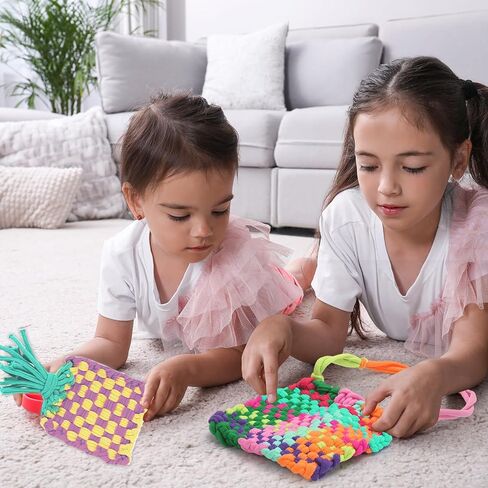800 pieces Colorful Loom Loops Potholder Muti-colored Weaving Loom Loops Potholder Loop Elastic Weaving Craft Loop for DIY Flexible Loom Kit Colorful Weaving Craft for Kids Adults DIY Crafts Supplies in Kuwait