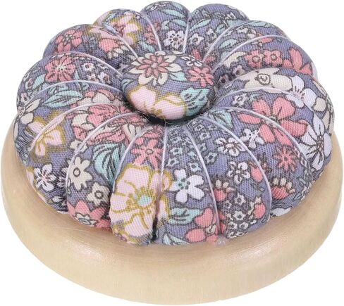 HARFINGTON Pin Cushions Sewing Cute Needle Japanese Style Cushion Needle Holder Pincushions Magnetic Top Wooden Base for Sewing Quilting Needlework DIY Crafts, Floral Grey in Saudi Arabia