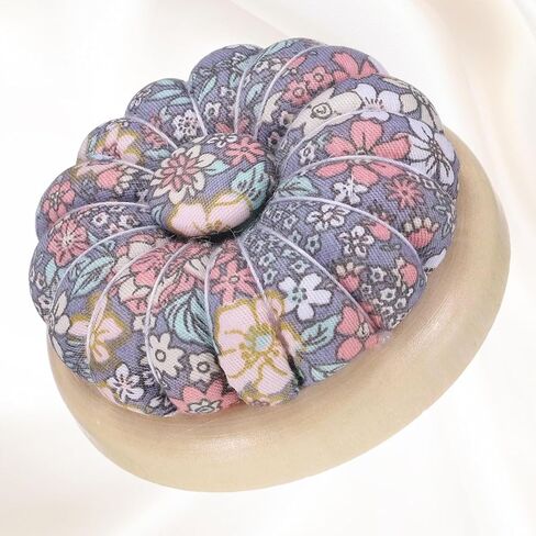 HARFINGTON Pin Cushions Sewing Cute Needle Japanese Style Cushion Needle Holder Pincushions Magnetic Top Wooden Base for Sewing Quilting Needlework DIY Crafts, Floral Grey in Saudi Arabia