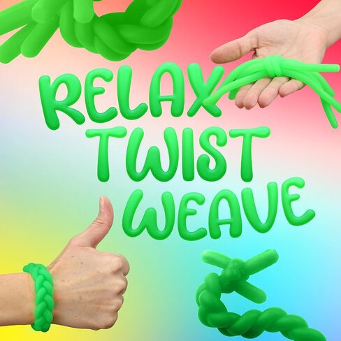 Monkey Noodles - 10 Stretchy Sensory Toys for Kids and Toddlers - Autism Sensory Products - Stretchy String - Party Favors for Kids - Treasure Box Toy for Classroom - Easter Fillers - Green in Saudi Arabia