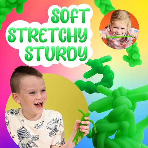 Monkey Noodles - 10 Stretchy Sensory Toys for Kids and Toddlers - Autism Sensory Products - Stretchy String - Party Favors for Kids - Treasure Box Toy for Classroom - Easter Fillers - Green in Saudi Arabia