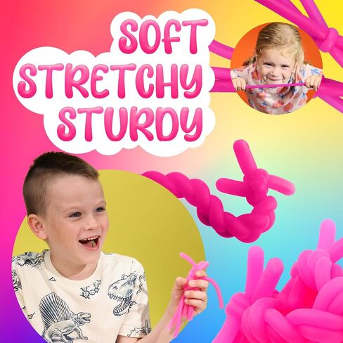 Monkey Noodles - 10 Stretchy Sensory Toys for Kids and Toddlers - Autism Sensory Products - Stretchy String - Party Favors for Kids - Treasure Box Toy for Classroom - Easter Fillers - Green in Saudi Arabia