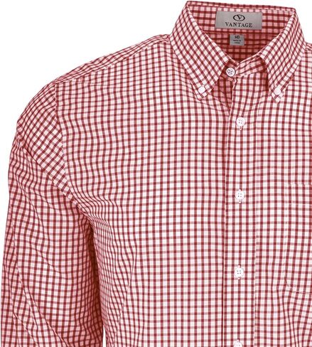 قميص رجالي من Vantage Apparel بأكمام طويلة وسهل العناية به وأزرار سفلية من القماش القطني in Saudi Arabia
