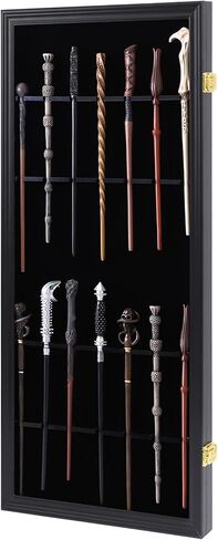 7 Wands Display case Universal Wizard Magic Wand Stand Wall Mount Lockable Wood magiquest Wand Vertical Hanging Holder Box Rack for Wand Collection in Saudi Arabia