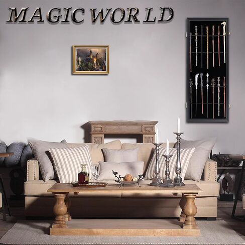 7 Wands Display case Universal Wizard Magic Wand Stand Wall Mount Lockable Wood magiquest Wand Vertical Hanging Holder Box Rack for Wand Collection in Saudi Arabia