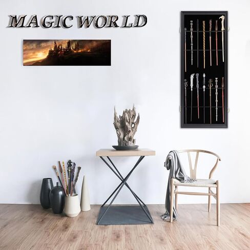 7 Wands Display case Universal Wizard Magic Wand Stand Wall Mount Lockable Wood magiquest Wand Vertical Hanging Holder Box Rack for Wand Collection in Saudi Arabia