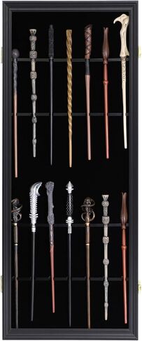 7 Wands Display case Universal Wizard Magic Wand Stand Wall Mount Lockable Wood magiquest Wand Vertical Hanging Holder Box Rack for Wand Collection in Saudi Arabia