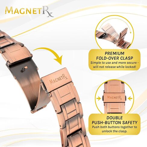 MagnetRX® Pure Copper Bracelet for Men – Effective Ultra Strength Magnetic Copper Bracelets – Adjustable Bracelet Length with Included Sizing Tool (Classic Style) in Kuwait