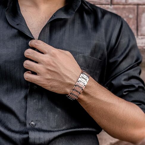 MagnetRX® Pure Copper Bracelet for Men – Effective Ultra Strength Magnetic Copper Bracelets – Adjustable Bracelet Length with Included Sizing Tool (Classic Style) in Kuwait