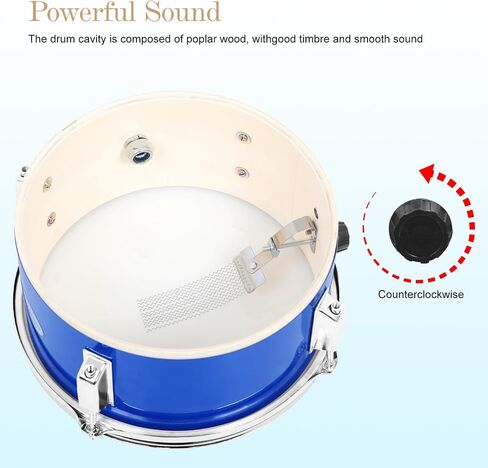 Soulmate Kids Drum Set 3-Piece 14 in Beginner Drum Set with Adjustable Throne, Cymbal, Pedal,8'' Tom 10'' Snare 14'' Bass Drum, Starter Drum Kit For Child 3+ years old, Black in Kuwait