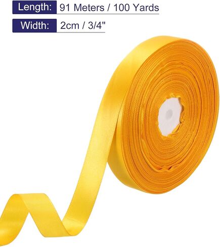 uxcell Satin Ribbon, 3/4 Inch x 100 Yards Black Single Face Polyester Satin Ribbon for Gift Wrapping, Crafts, Wedding Party Decorations, Bow Making in Saudi Arabia