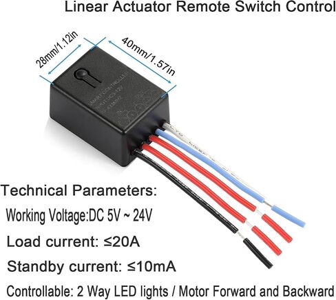 مفتاح التحكم عن بعد للأمام والخلف، مفتاح DC7V-48V 10A، المحرك الخطي 12 فولت، مسافة تحكم تصل إلى 328 قدمًا للمحركات الخطية والمحركات والمزيد. (TX28). in Kuwait