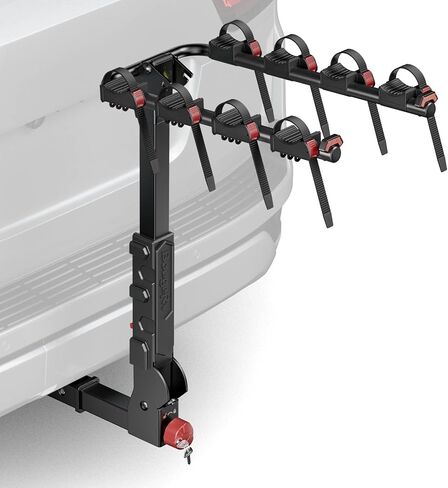 BougeRV Upgrade 2.0 Hitch Bike Rack with Dual Lock for SUV Truck, 165LB Capacity 2-3 Bikes Hitch Bike Carrier Rack with 2'' Hitch Receiver, Easy Assembly, Tilting & Foldable Bike Rack Hitch in Saudi Arabia