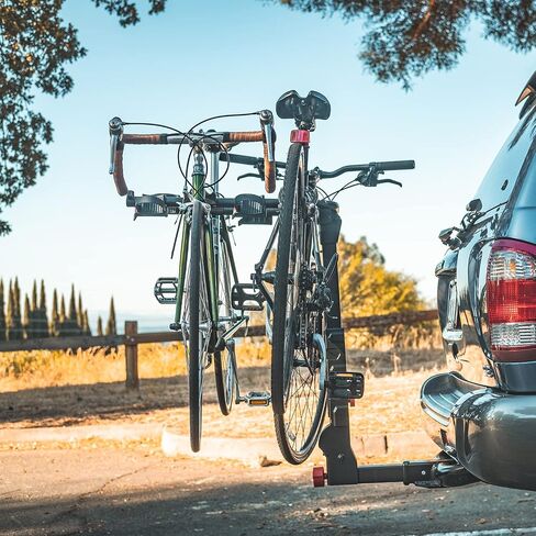 BougeRV Upgrade 2.0 Hitch Bike Rack with Dual Lock for SUV Truck, 165LB Capacity 2-3 Bikes Hitch Bike Carrier Rack with 2'' Hitch Receiver, Easy Assembly, Tilting & Foldable Bike Rack Hitch in Saudi Arabia