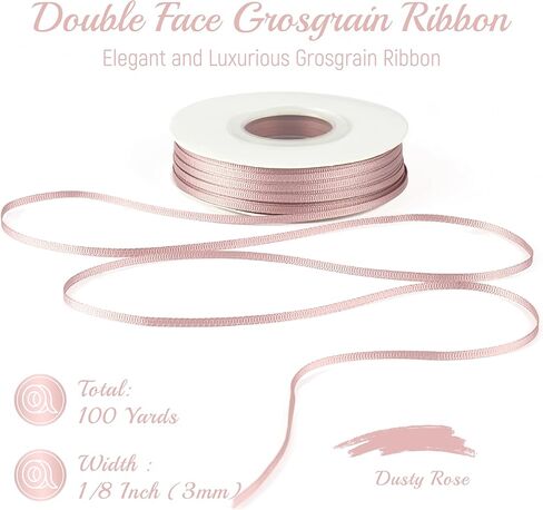 MAYREEL 1/8 Inch Dusty Blue Grosgrain Ribbon Thin Slate Blue for Crafts Gift Wrapping Sewing Wedding Decor Hair Accessories Party Favor Decorations 100 Yards in Kuwait