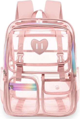 Clear Backpack, Transparent School Bag with Multi-Pockets for Travel, TSA Compliance & Daily Essentials(Starry Sky Color) in Kuwait