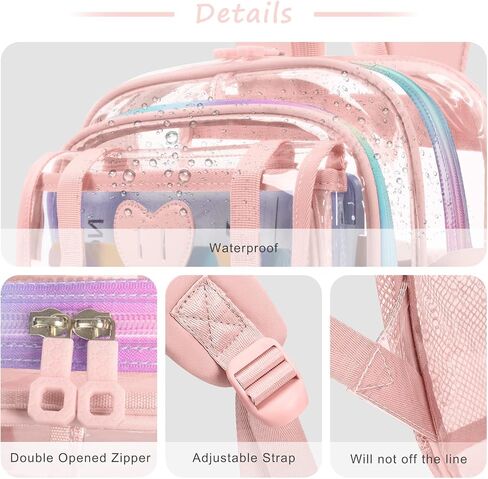 Clear Backpack, Transparent School Bag with Multi-Pockets for Travel, TSA Compliance & Daily Essentials(Starry Sky Color) in Kuwait