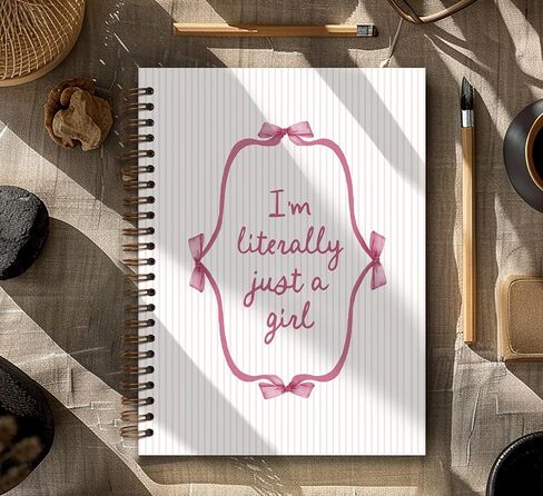 مجلة Coquette Pink Notebook Journal ، Preppy Pink Bow Bow striped Journal Notebook لأخذ الملاحظات ، دفتر جيرلي لطيف ، هدايا preppy للنساء ، اللوازم المكتبية الوردية ، دفتر ملاحظات حلزوني 5.5x8.3 بوصة in Kuwait