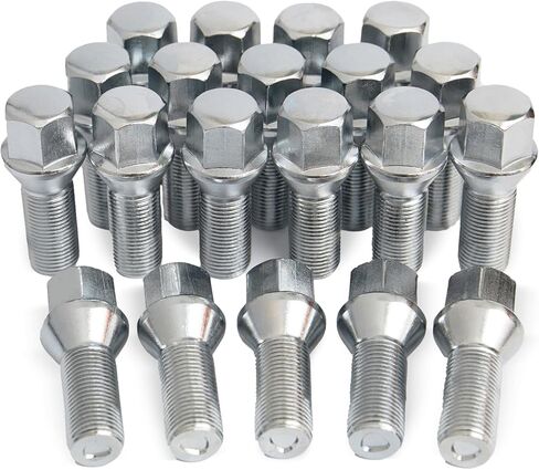 MYCHEINSEN m12x1.25 OEM/Stock Wheel Lug Bolts,Upgrade 19mm Hex Length 26mm,20pc Lug Bolts Replace# 611-005 for 2014-2022 Jeep Cherokee,Compatible with Dodge Dart, Compass, Renegade, Chrysler(Silver) in Kuwait