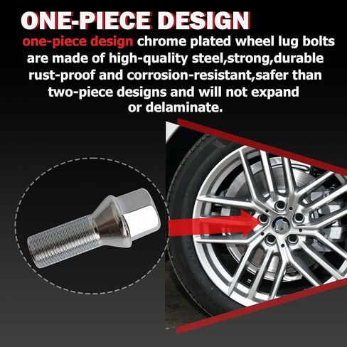 MYCHEINSEN m12x1.25 OEM/Stock Wheel Lug Bolts,Upgrade 19mm Hex Length 26mm,20pc Lug Bolts Replace# 611-005 for 2014-2022 Jeep Cherokee,Compatible with Dodge Dart, Compass, Renegade, Chrysler(Silver) in Kuwait